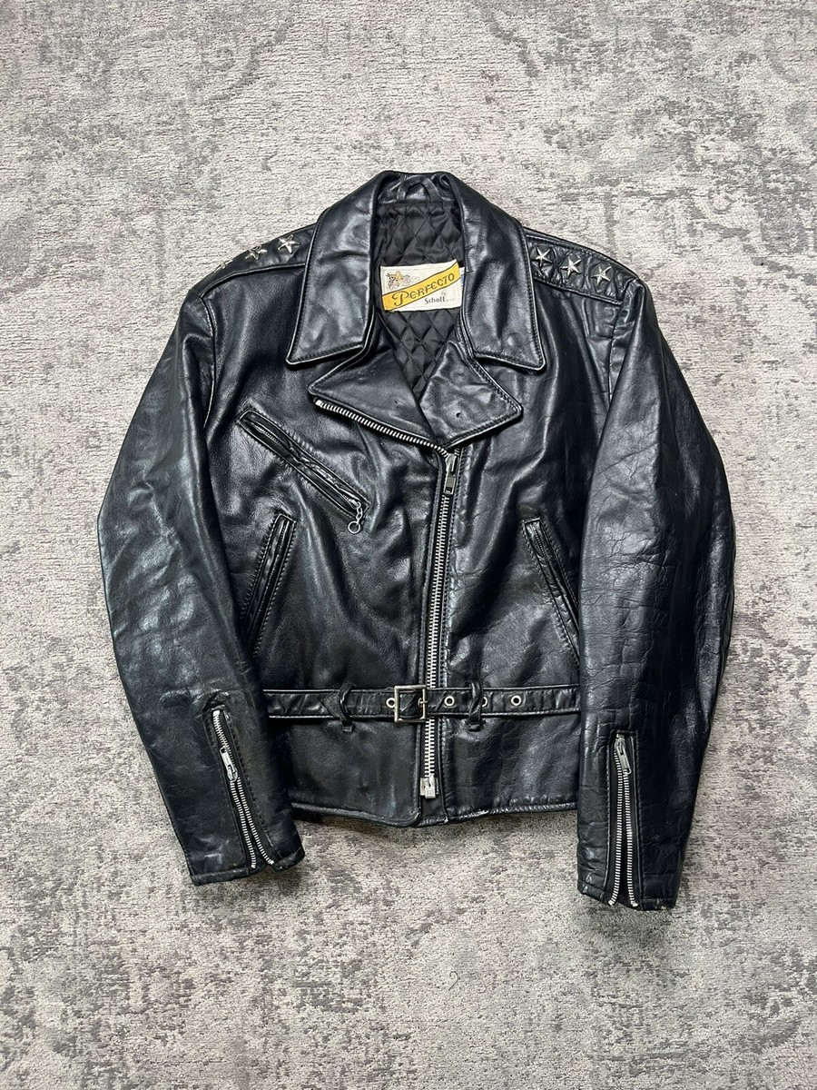 Vtg 80s 90s Schott Perfecto 116W Motorcycle Jacket Three 3 Star