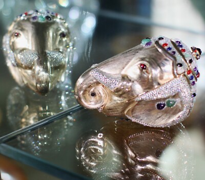 JUDITH LEIBER SWAROVSKI CRYSTAL GEM ELEPHANT PURSE MINAUDIERE