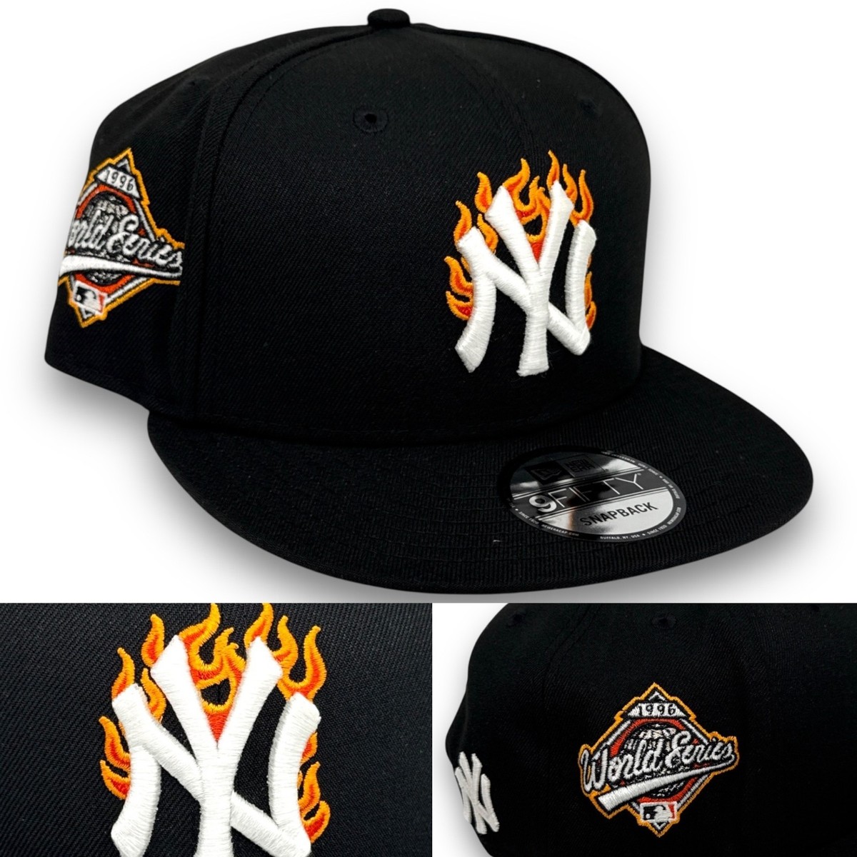 Flames NY Yankees 96 WS 9FIFTY Adjustable Snapback New Era Cap
