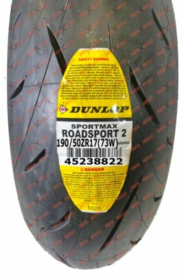 Dunlop Roadsport 2 190/50ZR17 Rear Motorcycle Tire Back 190-50-17