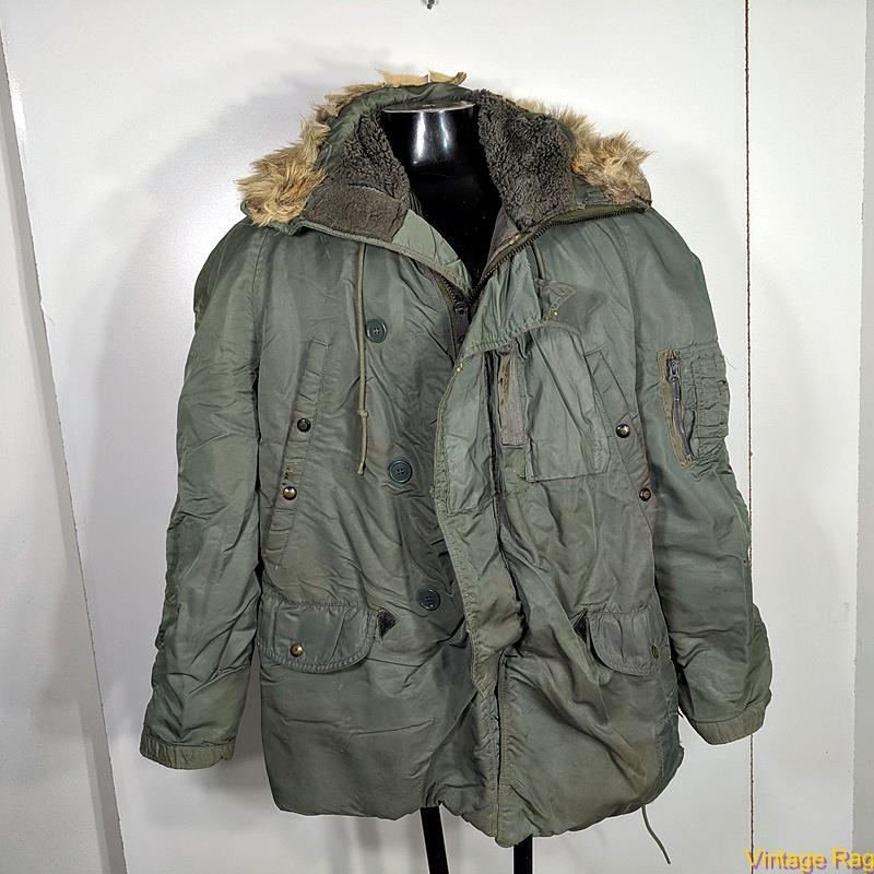 1957 Vintage USAF N-3B Stencil FLIGHT JACKET PARKA Men L military