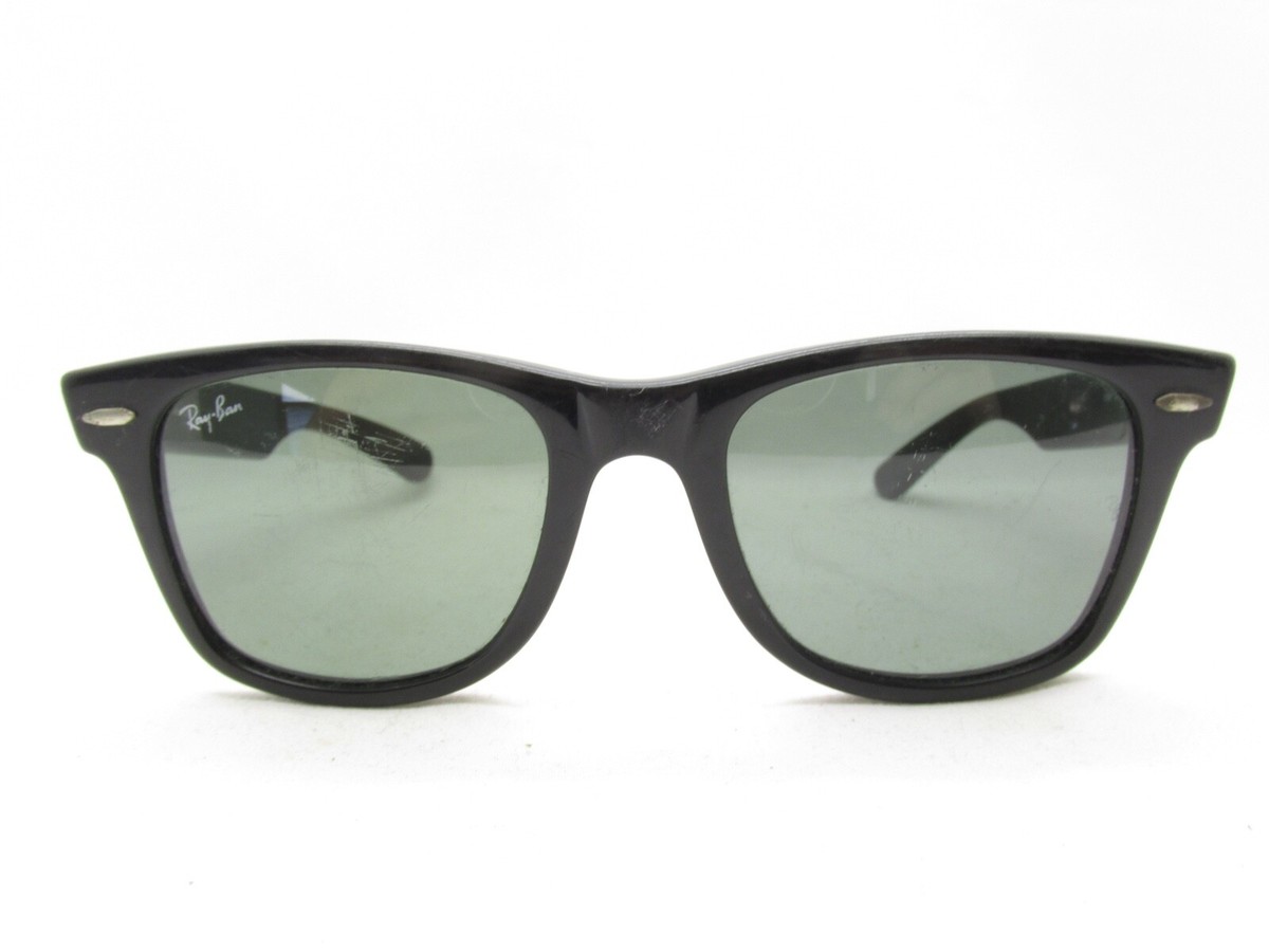 RAY-BAN RB 2008 WAYFARER L2009 BLACK SUNGLASSES ITALY 50-145