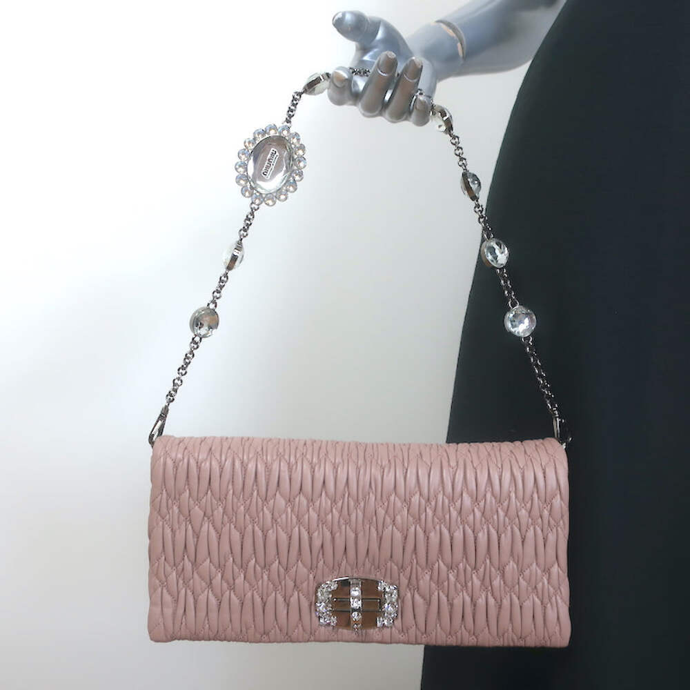 バッグ Miu Miu Chain Beaded Shoulder Bag Clutch Miu Miu Chain