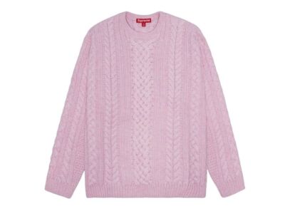 Supreme Applique Cable Knit Sweater Pink | eBay