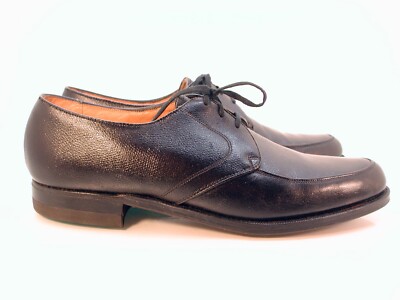 Vintage 1960s Florsheim Laurel Black 3 Eyelet Leather Shoes 21685