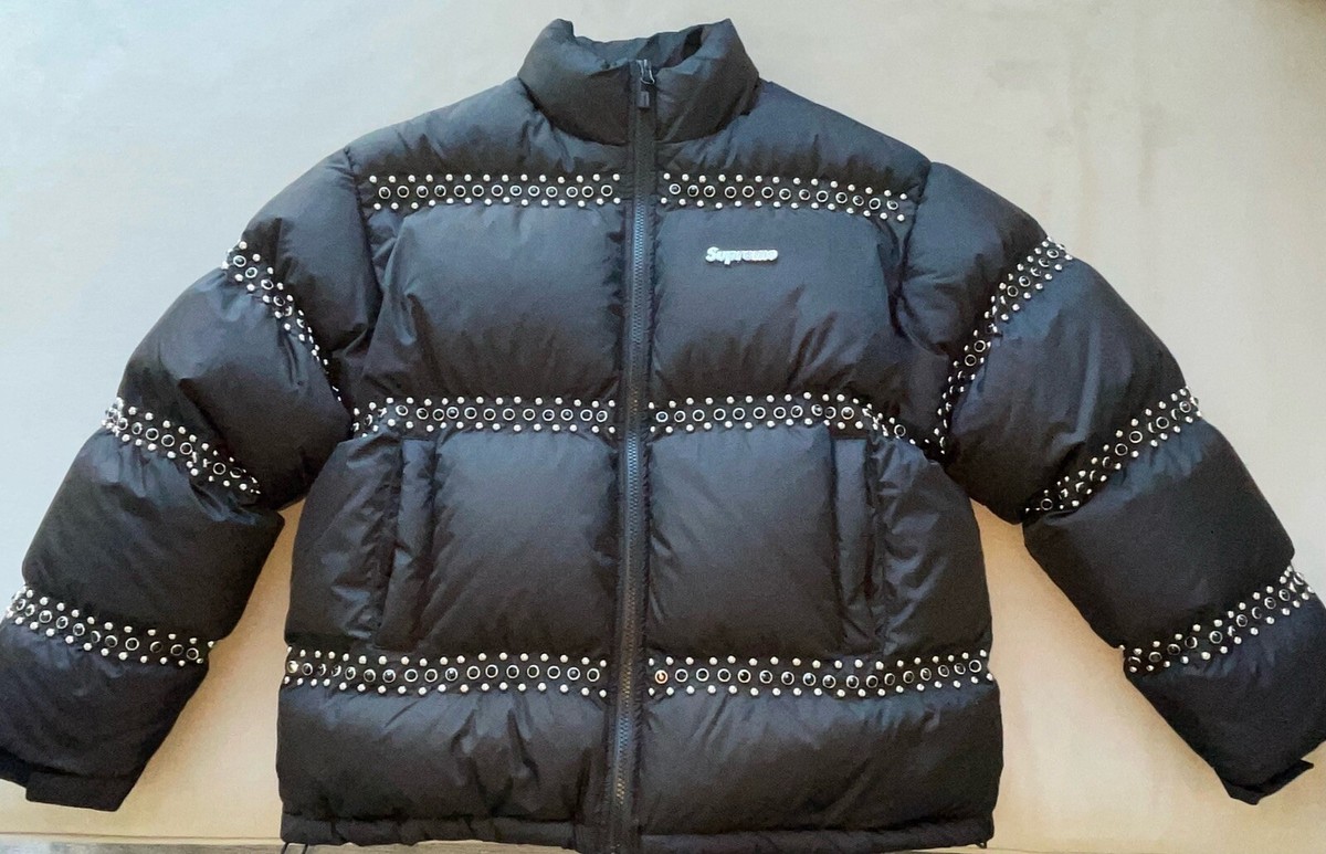 AUTHENTIC Supreme B.B. Simon Studded Puffer Jacket Black Size