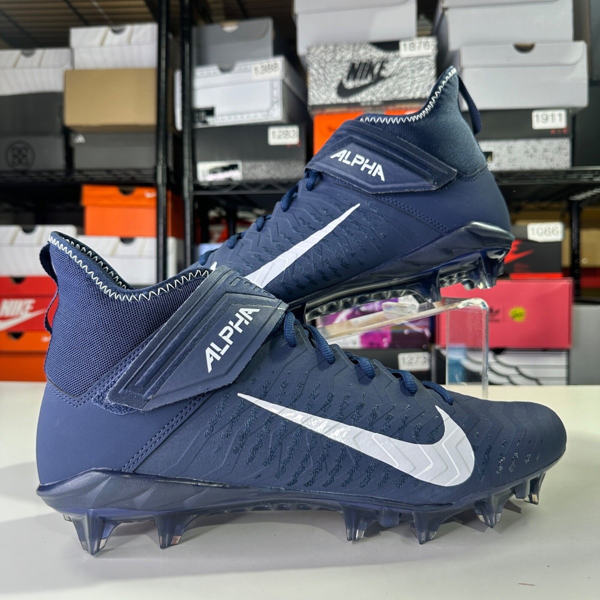 Nike Alpha Menace Pro 2 Football Lineman Cleat College Navy Elite