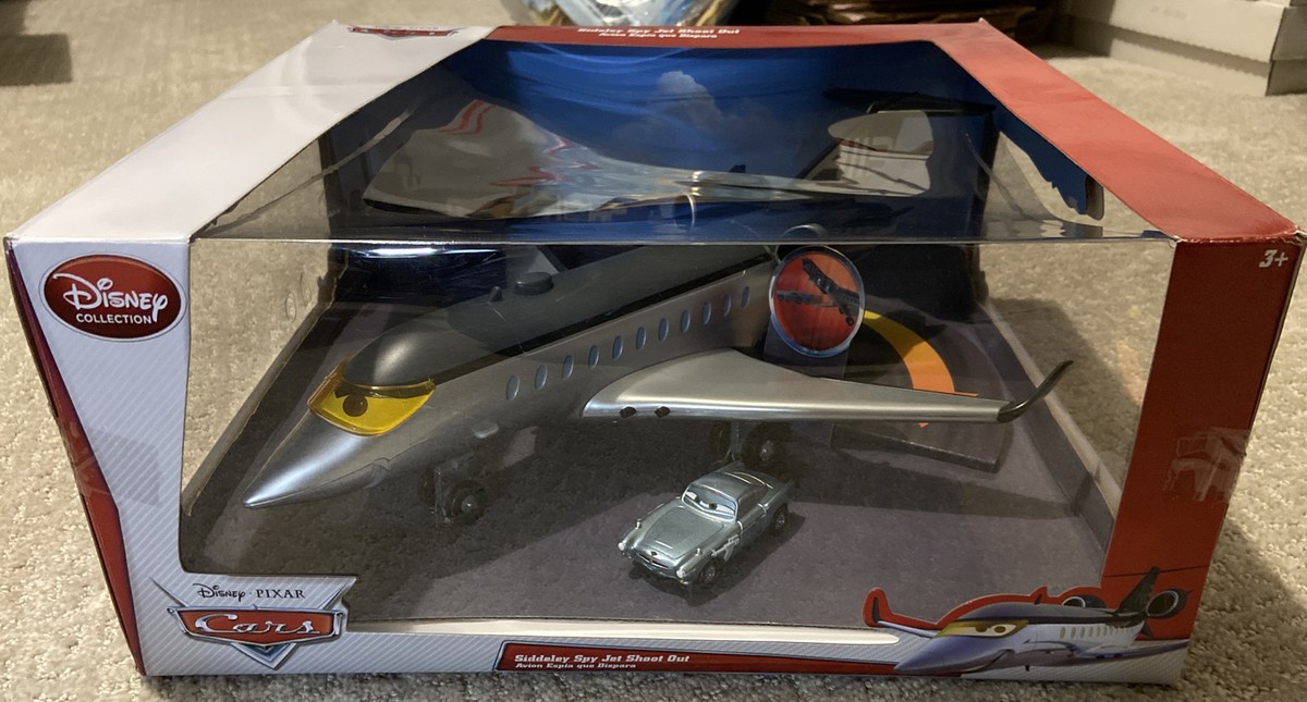 DISNEY STORE CARS SIDDELEY SPY JET SHOOT OUT **NEW IN BOX** HARD