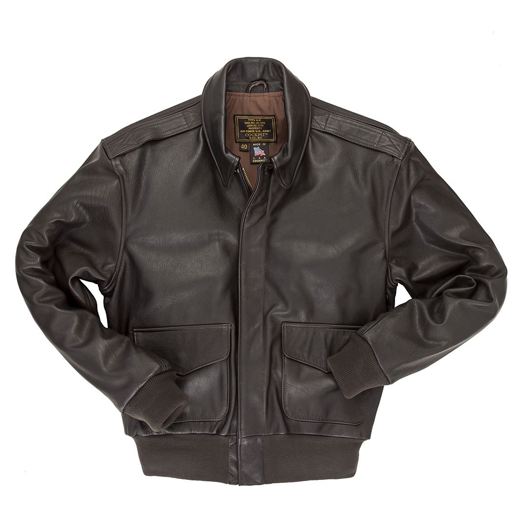COCKPIT USA Reissue A-2 Leather Jacket (Long) Brown Made in USA