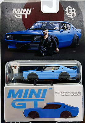 Mini GT 1:64 Skyline Kenmeri Liberty Walk Baby Blue w/Figure #711