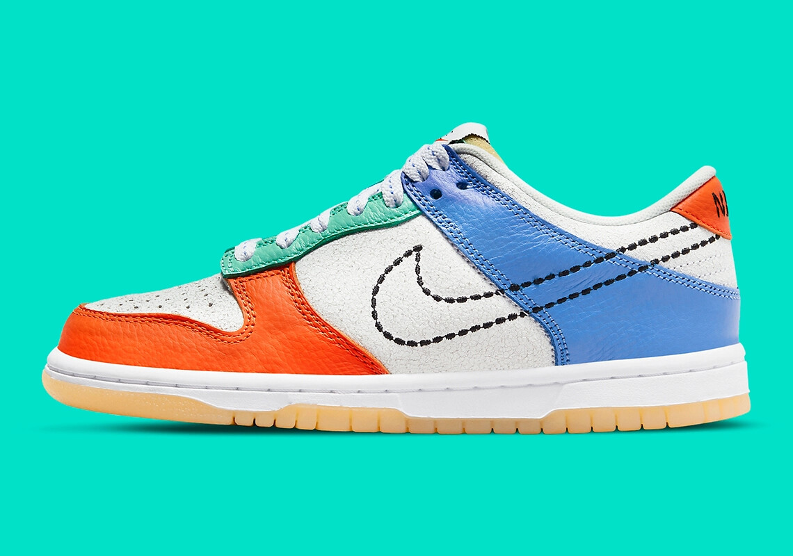 Nike Dunk Low White Safety Orange DX3363-100 GS Size 6Y New | eBay