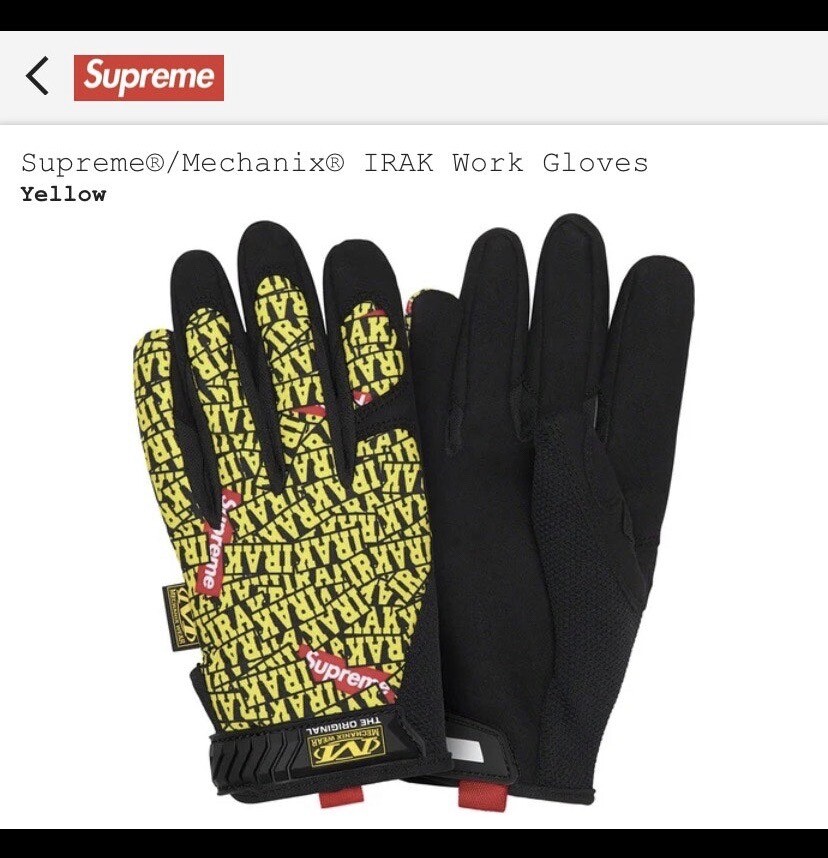 100 Authentic Supreme Mechanix IRAK Work Gloves size XL - FW22 | eBay