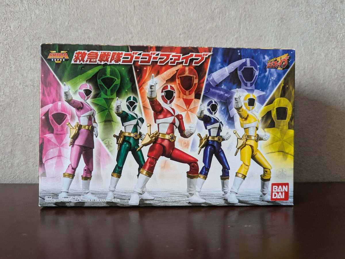 Bandai SHODO SUPER GoGoFive Figures Set - Kyuukyuu Sentai Go Go