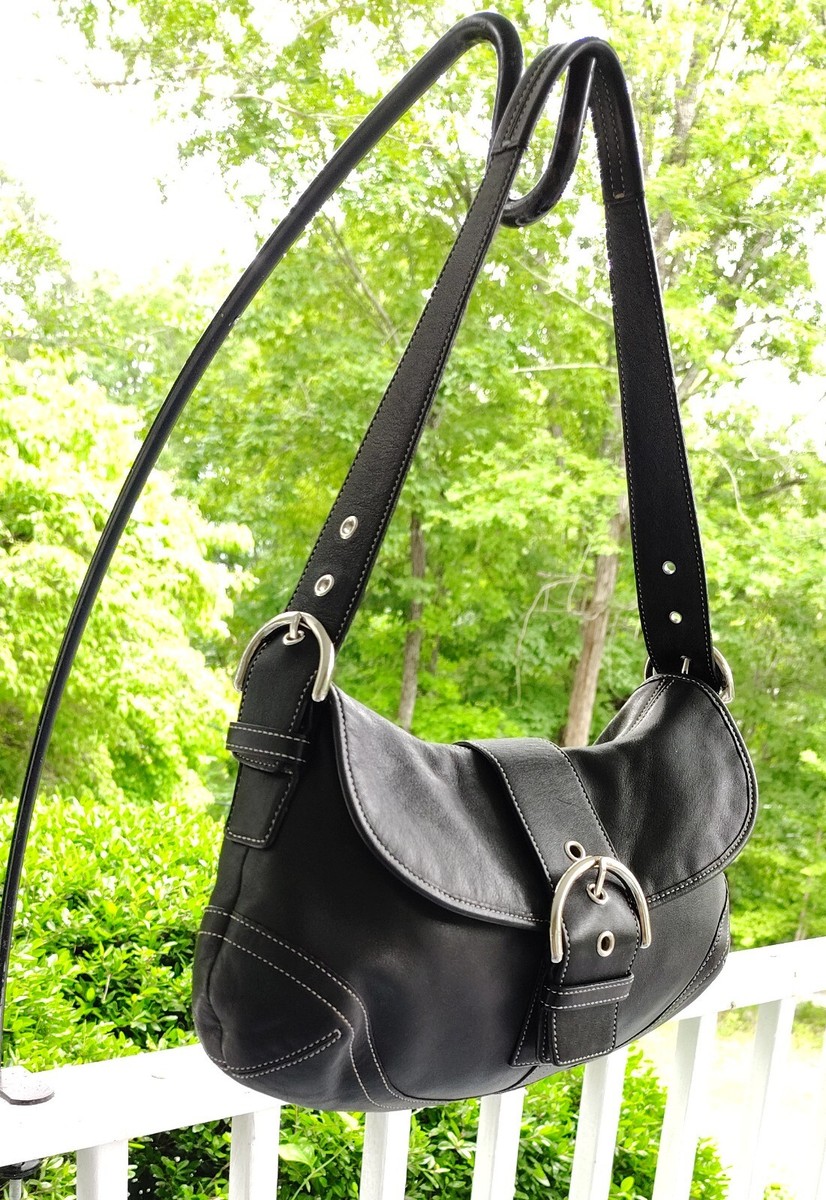 Coach 9248 MEDIUM Vintage Soho Y2K Black Leather Shoulder Bag | eBay