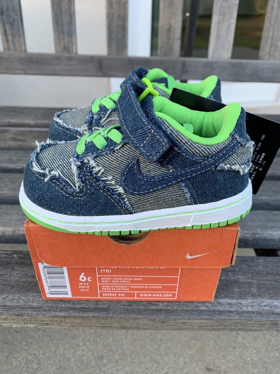 DS NIKE DUNK LOW DENIM HULK sz 6c Baby sb zoom paris lucky Off