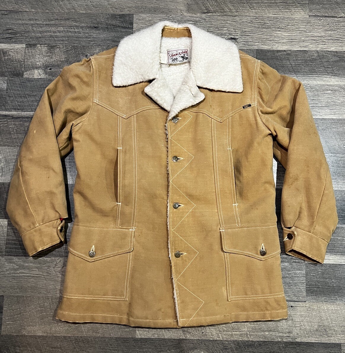 Lee Storm Rider 42? No Size Men Vintage Moleskin Sherpa Lined
