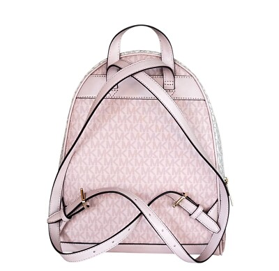 MICHAEL KORS RHEA MEDIUM BACKPACK COLOR-BLOCK MK PINK POWDER BLUSH