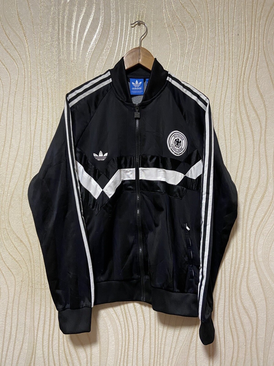 GERMANY RETRO STYLE FOOTBAL SOCCER TRACK JACKET ADIDAS AJ8020 sz