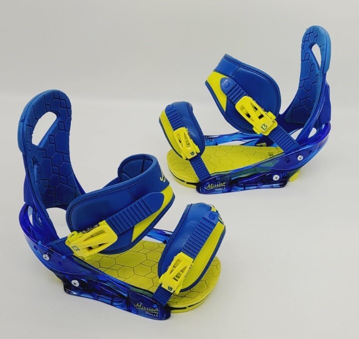 Burton Mission Smalls Re-Flex Youth Blue Snowboard Bindings Size