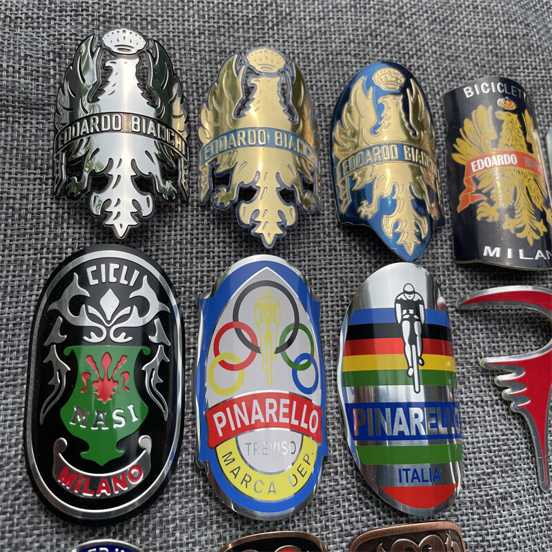 vintage cycling Bicycle Bike Alloy Head Badge Decals Stickers