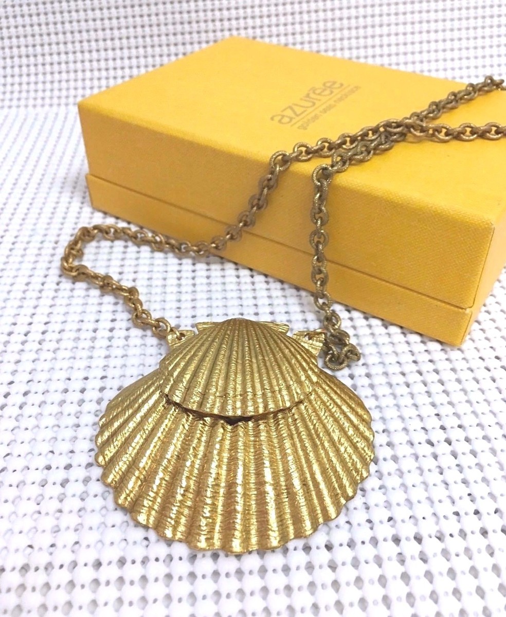 🌐 ESTEE LAUDER AZUREE COMPACT NECKLACE for SOLID PERFUME 1972