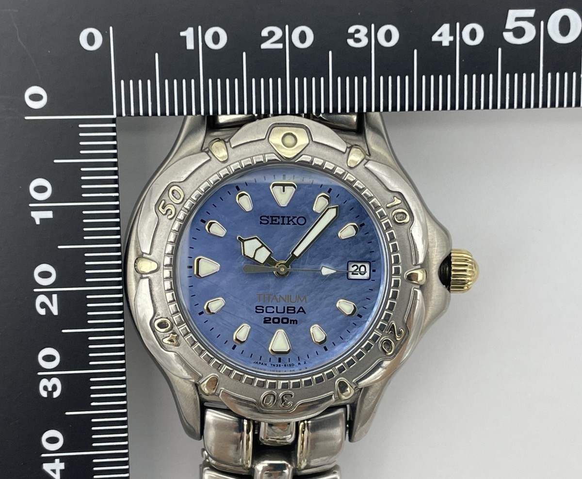 SEIKO Ladies Air Diver's Watch SCUBA 200m MOP Blue Dial Titanium