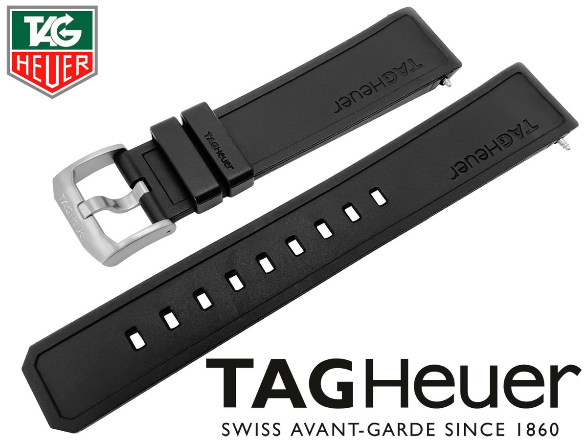 ORIGINAL REPLACEMENT BLACK RUBBER TAG HEUER 20MM STRAP TAG HEUER