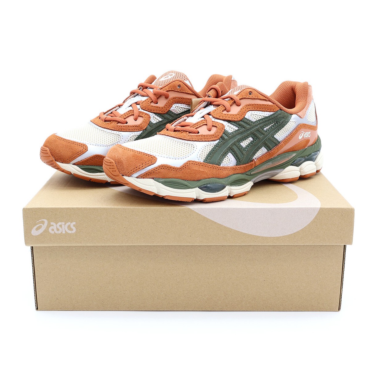 1201A789-251 Asics Gel-NYC Oatmeal Forest Khaki Moss Green Orange