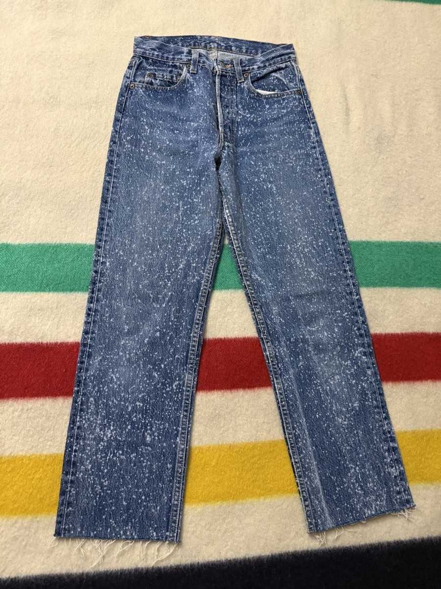 Vintage 80s Levi's 501 0129 Made USA Blue Galactic Galaxy Wash