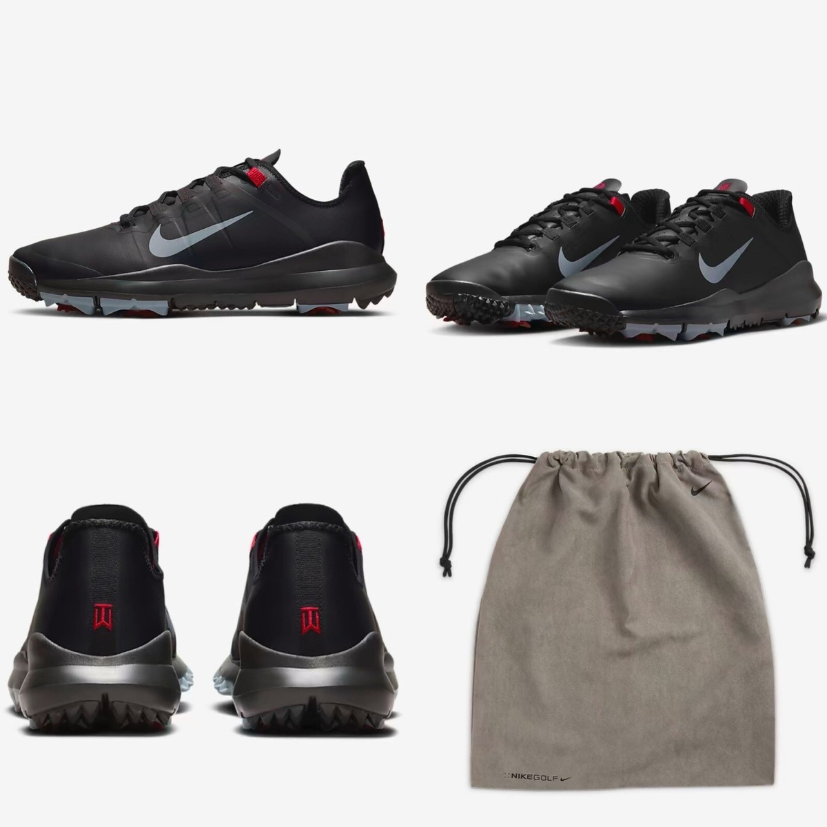 Size 9.5 Nike Tiger Woods TW '13 Golf Shoes “Black Stealth” DR5752