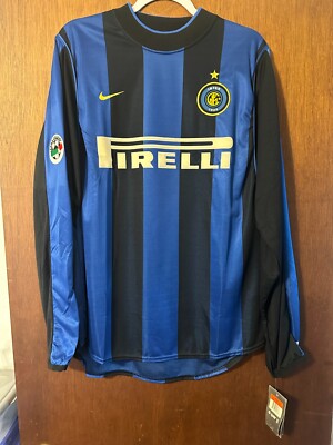 BNWT Original Inter 2000 2001 Long Sleeve #32 Vieri L shirt | eBay