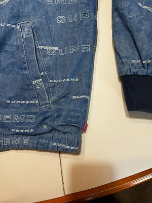 FW19 SUPREME REVERSIBLE DIMENSIONS LOGO DENIM WORK JACKET Blue SZ