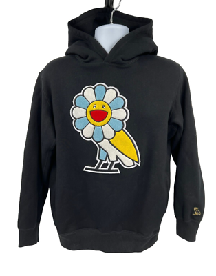 Takashi Murakami x OVO Flower Owl Black Hoodie Size Medium