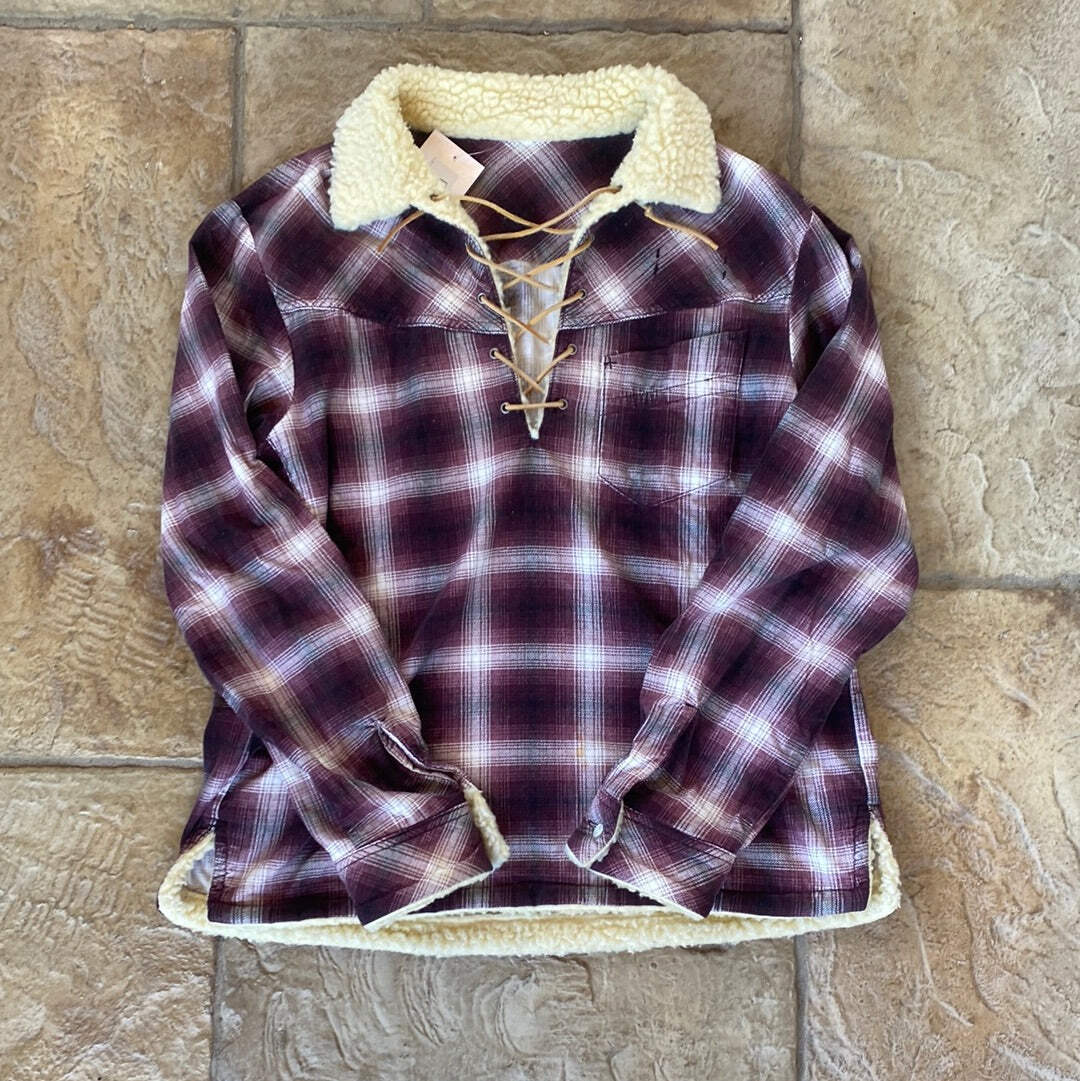 Number Nine Purple Red Hockey Flannel Sz M | eBay