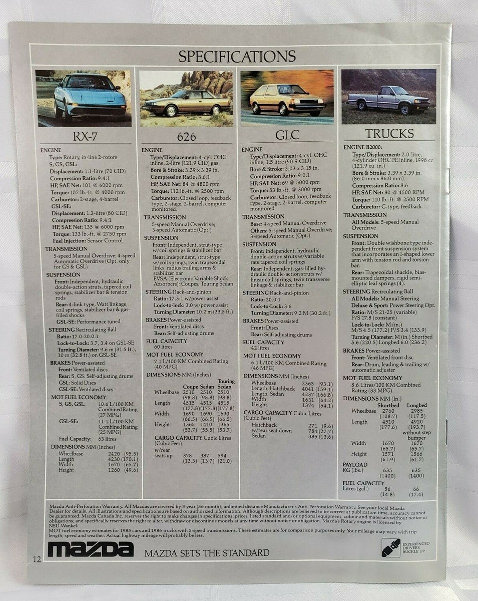 1980'S MAZDA CAR AND TRUCK DEALERSHIP INFORMATION SPEC BOOKLET