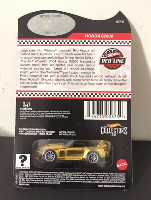 Hot Wheels RLC Honda S2000 1:64 Scale Model Car - Gold for sale