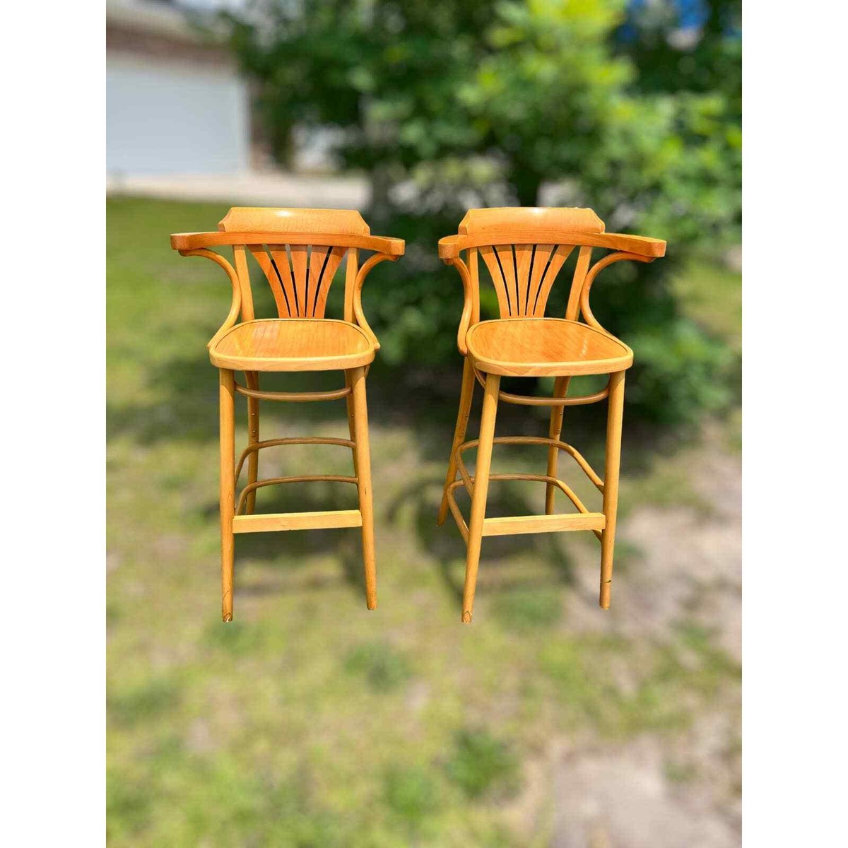 2 vintage Radomsko ZMG Polish bentwood bar stools Chairs Thonet