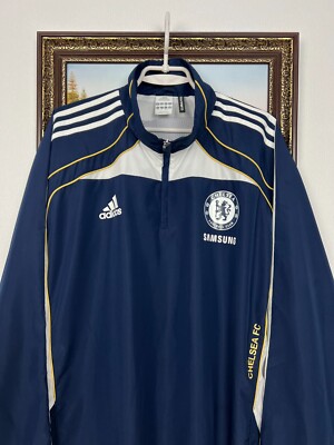 Vintage Adidas Chelsea Football Jacket Soccer Blue Train Track Top