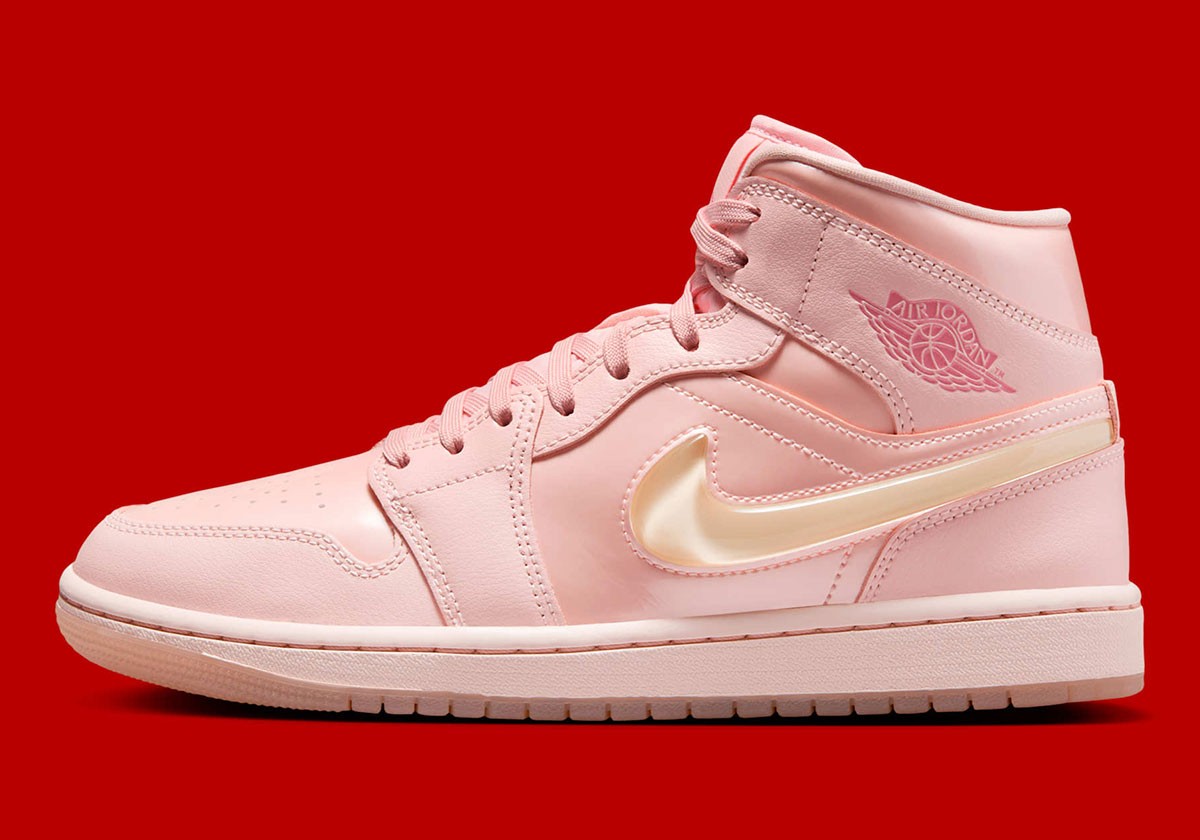 Women's Nike Air Jordan 1 Mid SE Valentine's Day Patent Pink Sail
