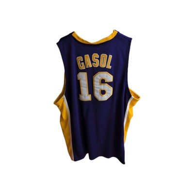 Adidas Men's Purple Lakers Jersey Number 16 Pau Gasol NBA Size 56
