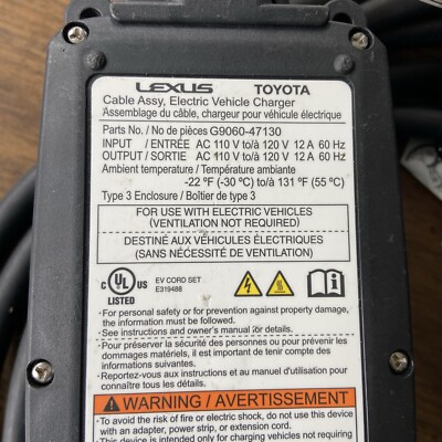 Lexus Charger NX 450h NX350h RX450h RX500h RZ300e TX500h EV Cable