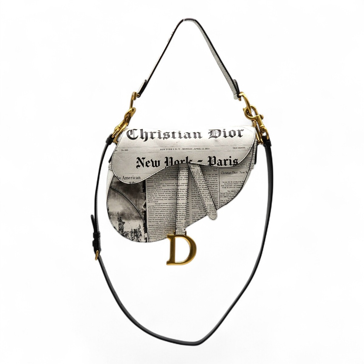 Christian Dior ニュースペーパープリント ボディバッグ Christian