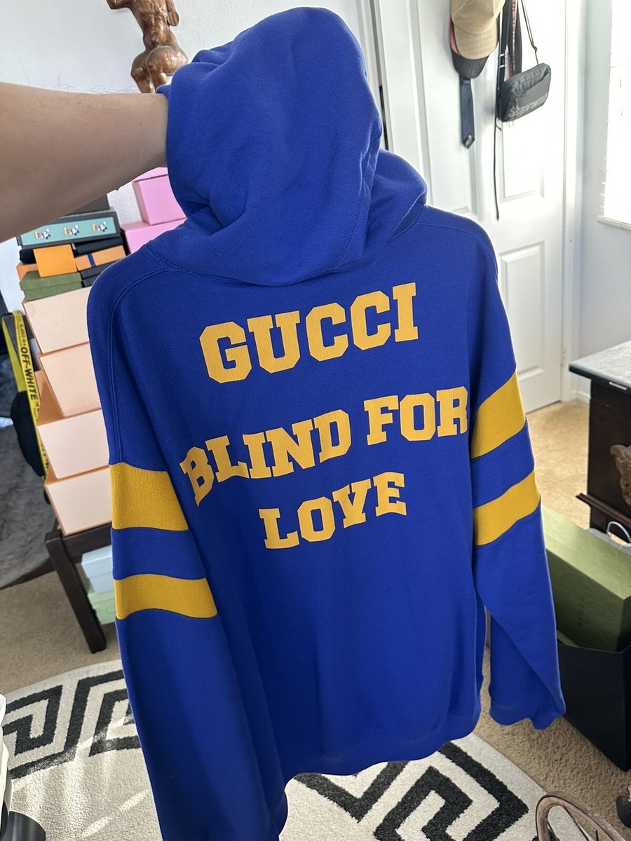 GUCCI SWEATSHIRT BLIND FOR LOVE ESCHATOLOGY '25 HOODIE BLUE $1,250