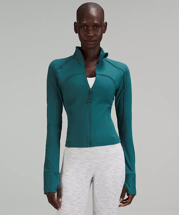 NWT Lululemon Ribbed Nulu Cropped Define Jacket Green Jasper SZ8
