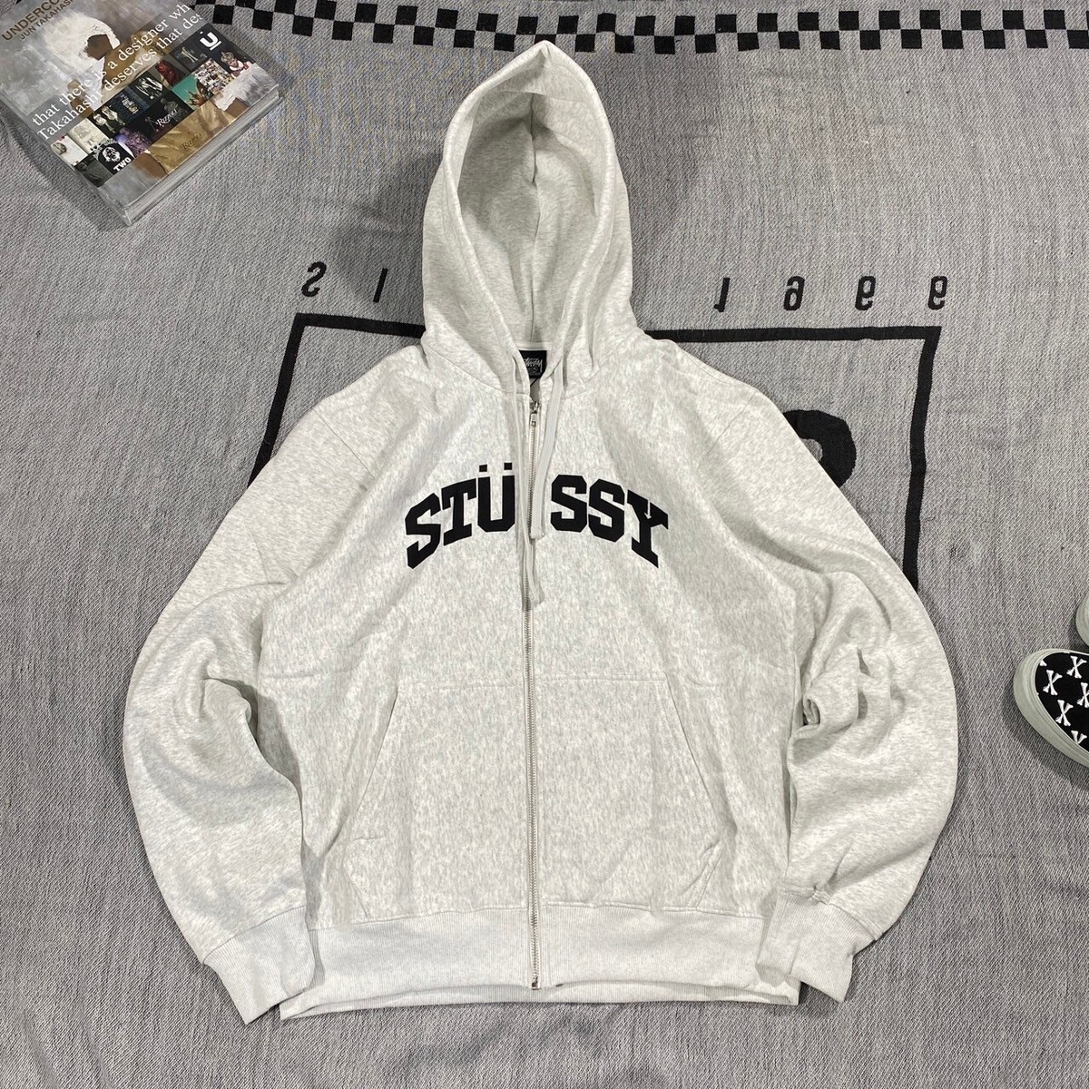 Stussy Block Sport Zip Hoodie Large Ash Heather BNWT | eBay