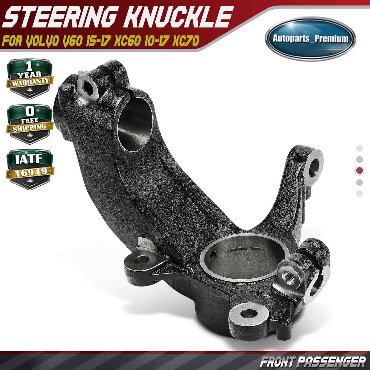 Front Passenger Side Steering Knuckle for Volvo V60 15-17 XC60 10