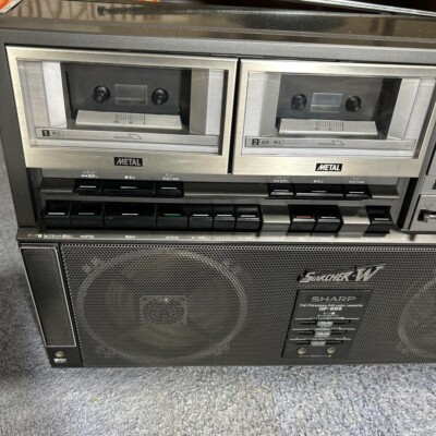SHARP GF-888 THE SEARCHER-W Vintage Boombox Dual Cassette Wide FM