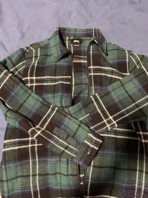 Stussy BRUSHED WOOL PLAID ZIP SHIRT | eBay
