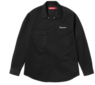 Supreme Our Lady Work Shirt Black God Bless Size Large New In Hand
