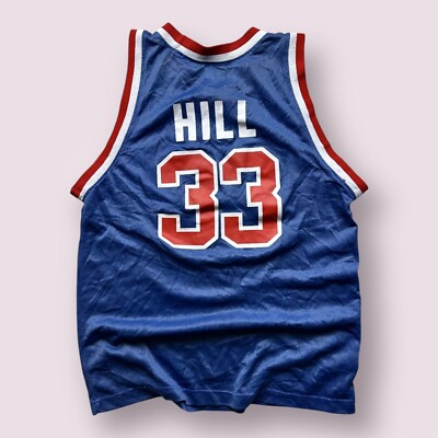 Vintage Men's Champion Detroit Pistons Grant Hill NBA Jersey 90s